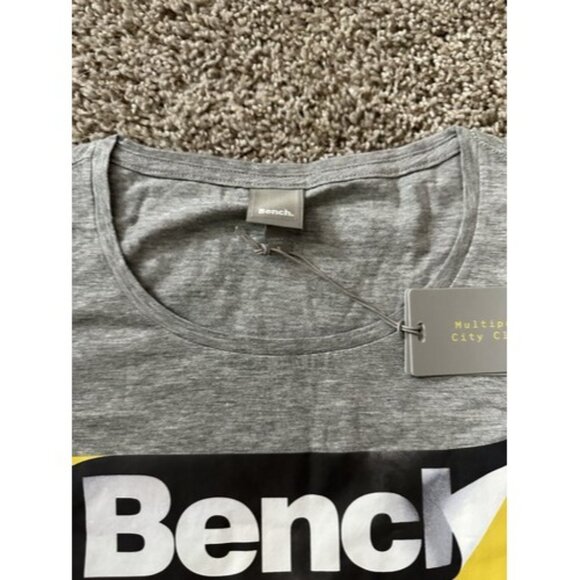 Bench Womens gray Short Sleeve LOGO Pull Over Casual T-Shirt Size Small Active - Picture 7 of 15